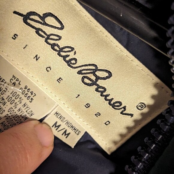 Vintage Eddie Bauer Jacket Goose Down Coat Water Resistant Green Red Blue - Picture 9 of 12